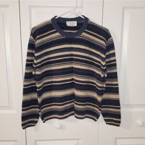 Forever Creative Cotton Made in USA Striped Sweater